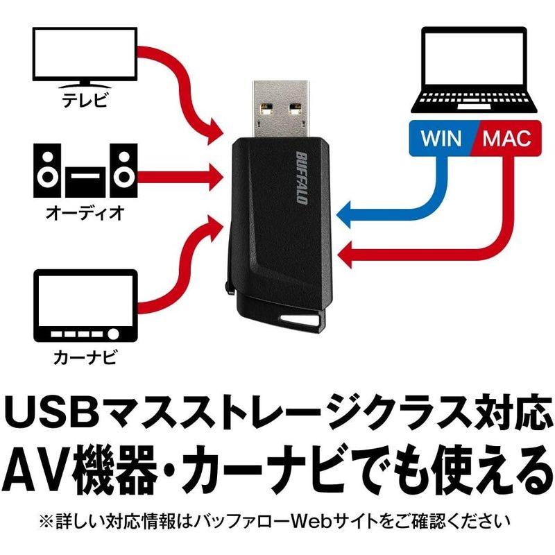 バッファロー 国内メーカー USBメモリ 64GB ノックスライド式 USB2.0 RUF2-SP64G-BK｜cathy-life-store｜02