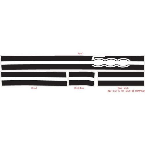 公式通販店舗 ユーロ・ラリー:2011?2015?Fiat 500 Hood Roof Hatch Rally Stripes Vinyl Graphic Decal Stripes PDS 167005 (全モデル)