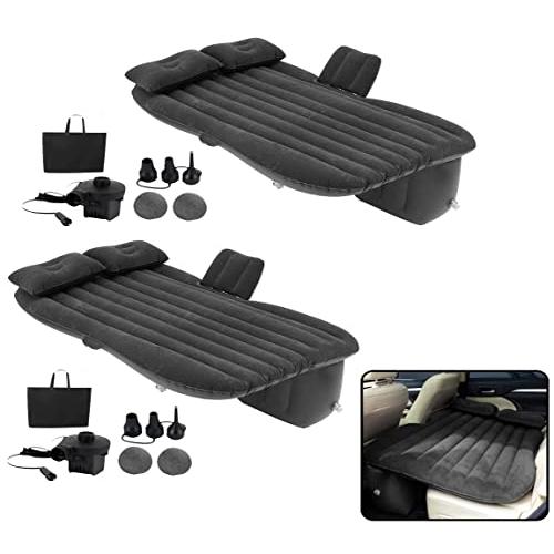 VaygWayインフレータブルカーエアマットレス2パックエアベッドポンプキット付きポータブルバックシートトラベルエアマットレスキャンプ