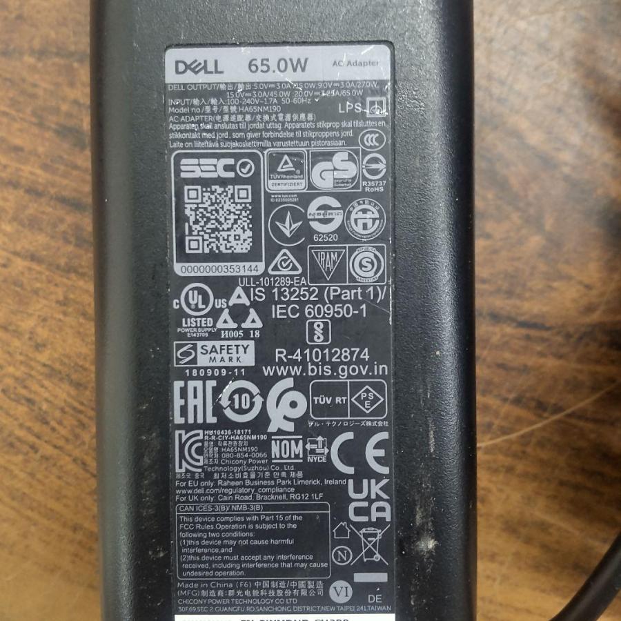 中古DELL純正 USB TypeC ACアダプタ 65W : パソコンショップキャット