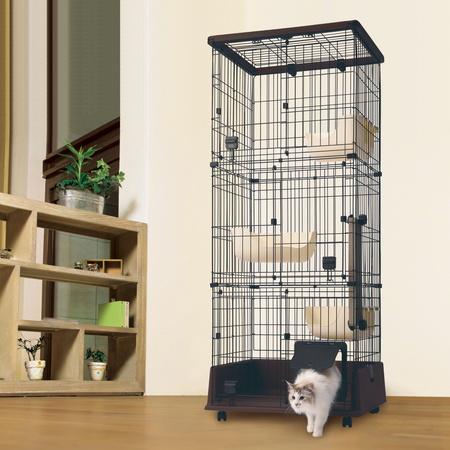 necoco ぺティオ 仔猫からのしつけにもぴったりなキャットルーム 3段