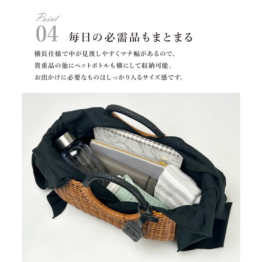 かごバッグ 本革 ラタン 和装 巾着 浴衣 ハンドバッグ トート 大人 Angelus.A アンジェラスエー 26001 軽い 上品 可愛い シンプル 夏 母の日の画像