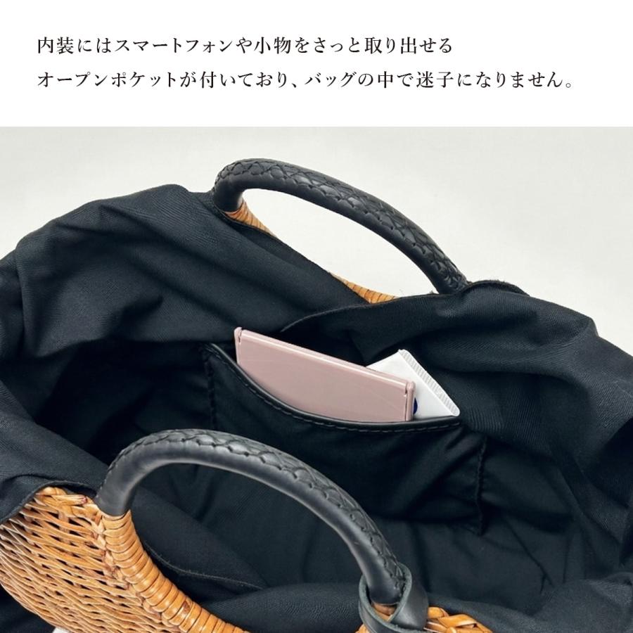 かごバッグ 本革 ラタン 和装 巾着 浴衣 ハンドバッグ トート 大人 Angelus.A アンジェラスエー 26001 軽い 上品 可愛い シンプル 夏 母の日の画像
