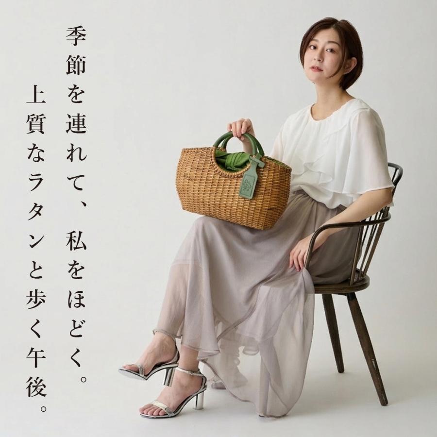 かごバッグ 本革 ラタン 和装 巾着 浴衣 ハンドバッグ トート 大人 Angelus.A アンジェラスエー 26001 軽い 上品 可愛い シンプル 夏 母の日の画像