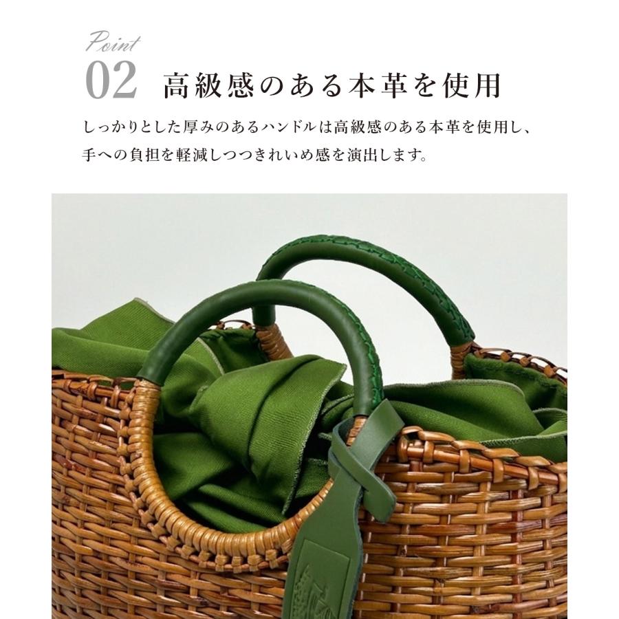 かごバッグ 本革 ラタン 和装 巾着 浴衣 ハンドバッグ トート 大人 Angelus.A アンジェラスエー 26002 軽い 上品 可愛い シンプル 夏 母の日の画像