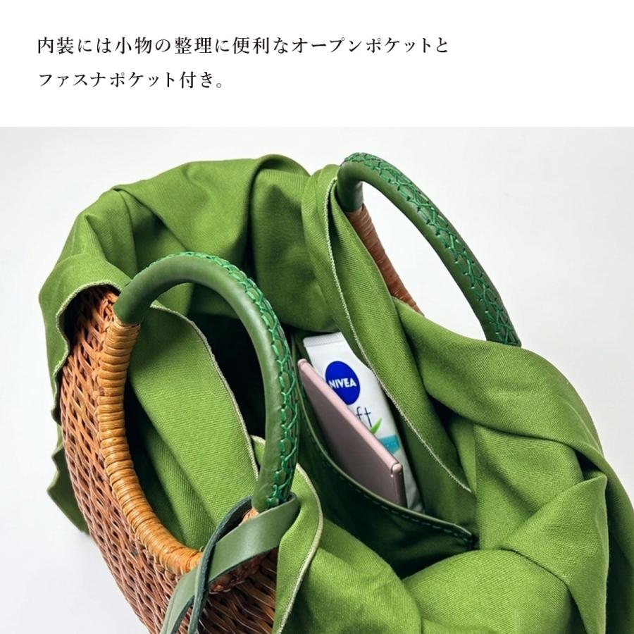 かごバッグ 本革 ラタン 和装 巾着 浴衣 ハンドバッグ トート 大人 Angelus.A アンジェラスエー 26002 軽い 上品 可愛い シンプル 夏 母の日の画像