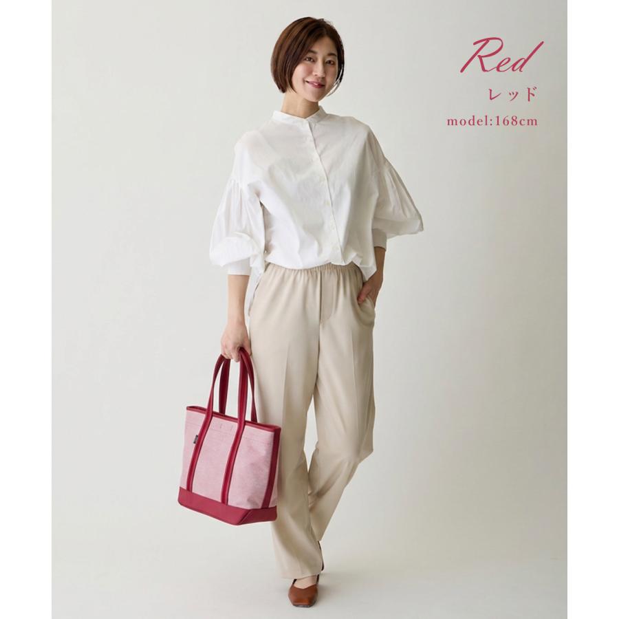 ポーターガール/吉田カバン ボーイフレンドトートバッグ シャンブレー M 赤 BOYFRIEND TOTE（PORTER GIRL） ポーター ボーイフレンドトート