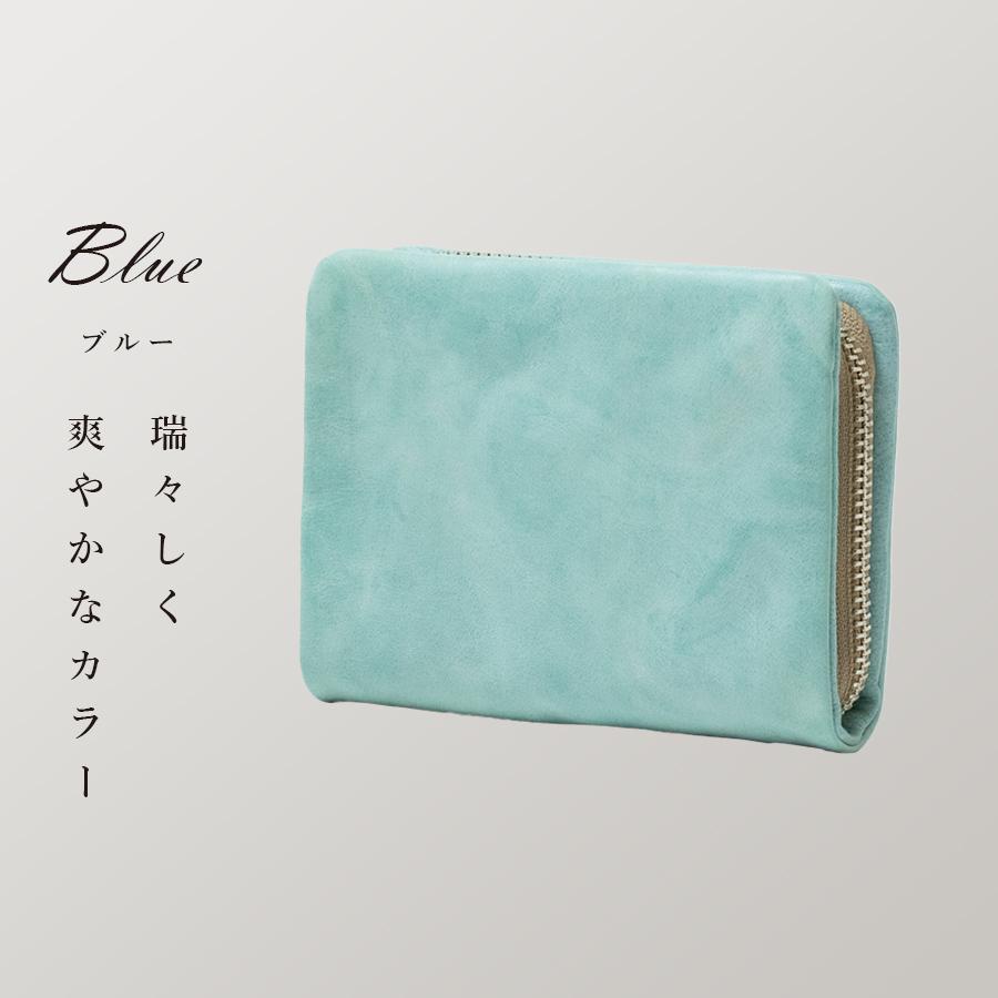 折り財布 二つ折り 本革 折財布 ラウンドファスナー ミドル ハーフ