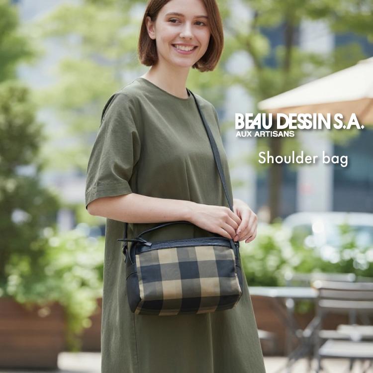 beau dessin（ボーデッサン） チュール ショルダーバッグ チェック 