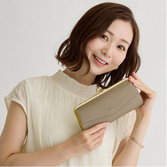 がま口長財布 レディース 本革 牛革 サスティナブルレザー がま口長財布 レディース 本革 牛革 サスティナブルレザー