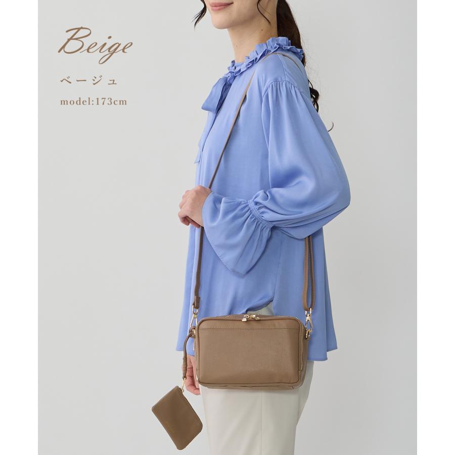 本革 スクエアショルダーバッグ ミニショルダー お財布バッグ