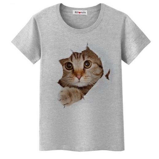 2色 猫 猫柄 Tシャツ レディース トップス かわいい イラスト グレー ねこ ネコ グッズ 雑貨 プレゼント Catt5 セレクトショップ Hassi 通販 Yahoo ショッピング