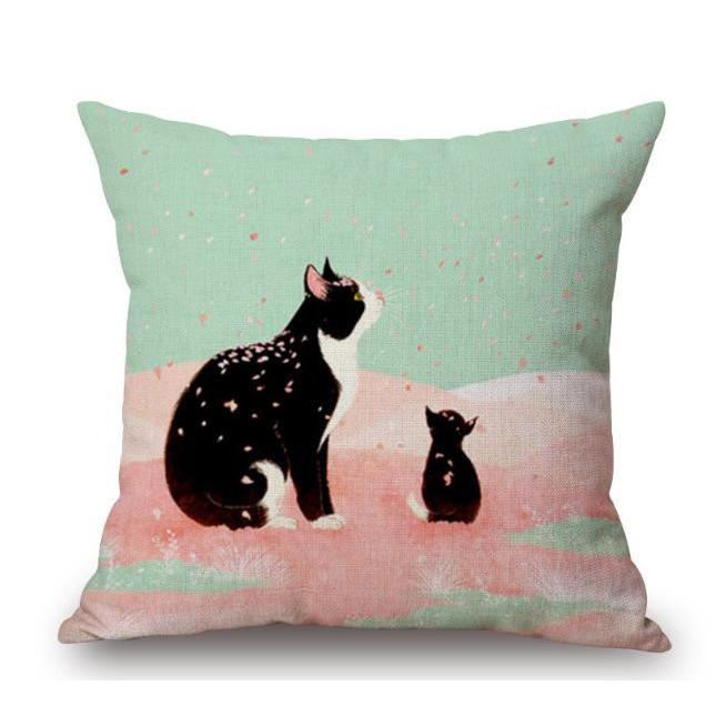送料無料 猫 猫柄 クッション カバー ケース かわいい イラスト デザイン 個性的 ユニーク 布製 45cm 45cm ねこ ネコ グッズ 雑貨 インテリア Hbbbsaa4555 セレクトショップ Hassi 通販 Yahoo ショッピング