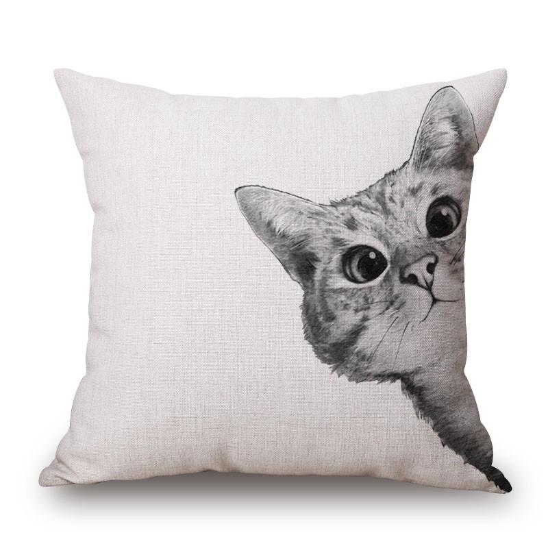 送料無料 猫 猫柄 クッション カバー ケース かわいい イラスト デザイン 個性的 ユニーク 布製 45cm 45cm ねこ ネコ グッズ 雑貨 インテリア Hbbbsaahhaaa セレクトショップ Hassi 通販 Yahoo ショッピング