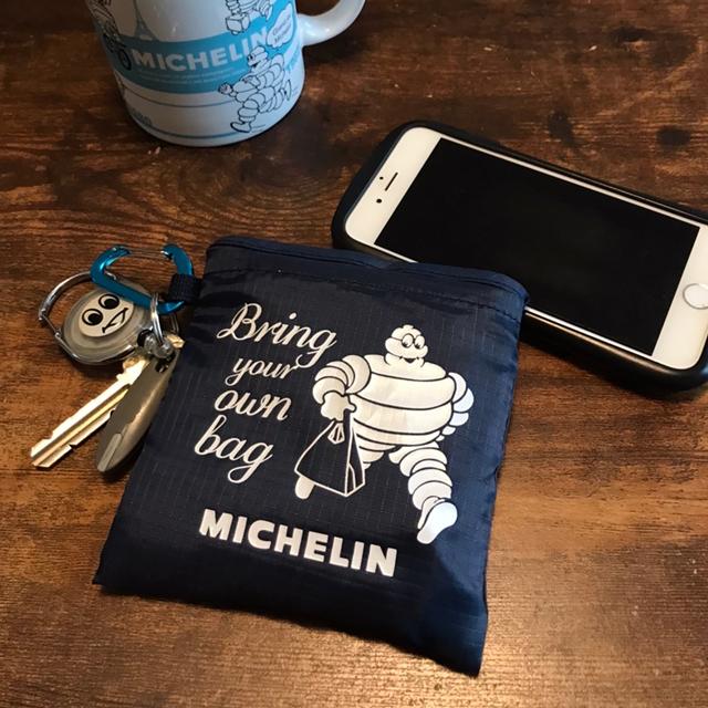 ミシュラン（MICHELIN） パッカブル エコバッグ ネイビー カナビラ 付