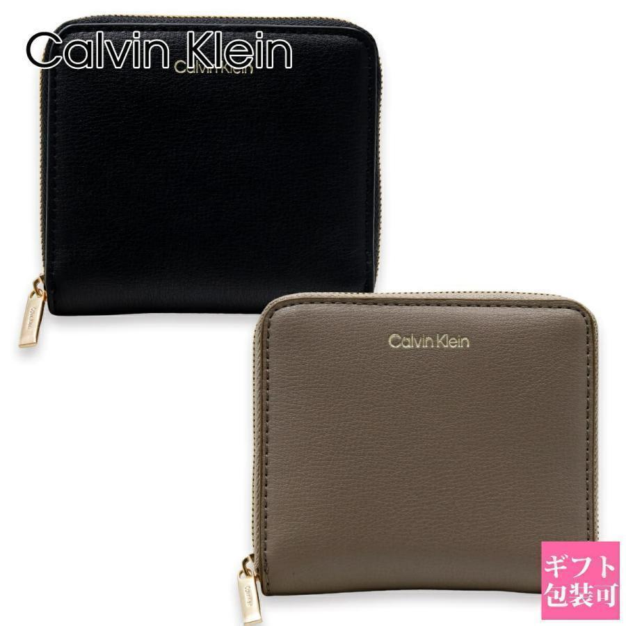 未使用 カルバンクライン 二つ折り財布 ラウンドファスナー メンズ レディース カルバンクライン Calvin Klein CK 二つ折り財布 FOIL LOGO MEDIUM ZIP