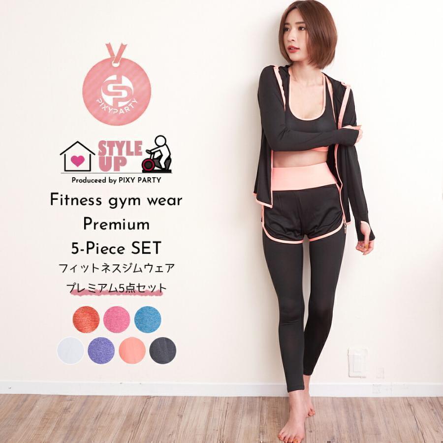 フィットネス ウェア レディース 5点セット 上下セット ヨガウェア