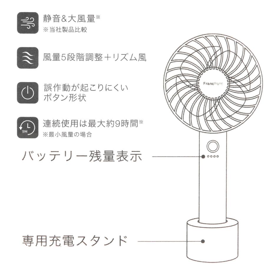 Francfranc（フランフラン） ハンディファン ハンディ扇風機 オーロラ