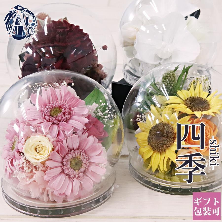 ブリザードフラワー バラの花 白 ドーム入り プリザーブドフラワー白い薔薇の花束 FLEUR PRESERVEE WiTH
