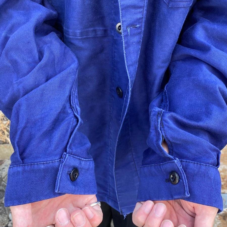 ブルー モールスキン ユーロワーク フレンチワークジャケット