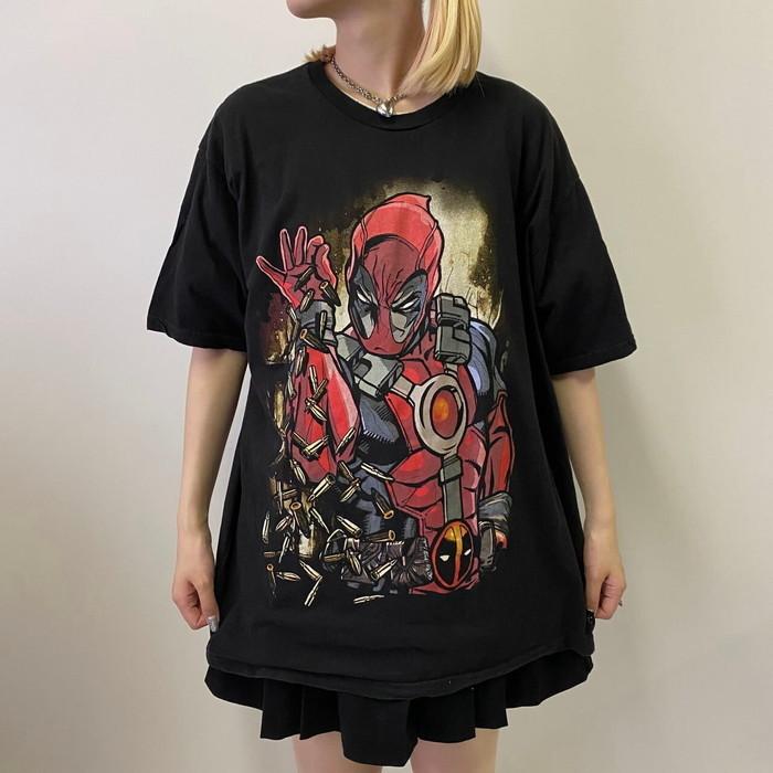 MARVEL コミック デッドプール アメコミ キャラクタープリントTシャツ