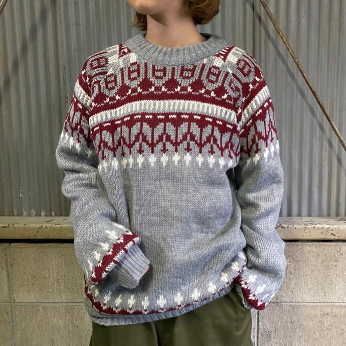 イタリア製 ノルディック柄 アクリル ニットセーター メンズM c23010653cave 古着屋 通販 Yahoo!ショッピング
