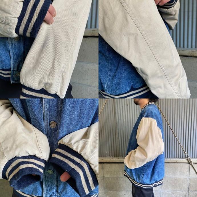 ビッグサイズ 90年代 ROUTE 66 デニムスタジャン デニムジャケット 袖