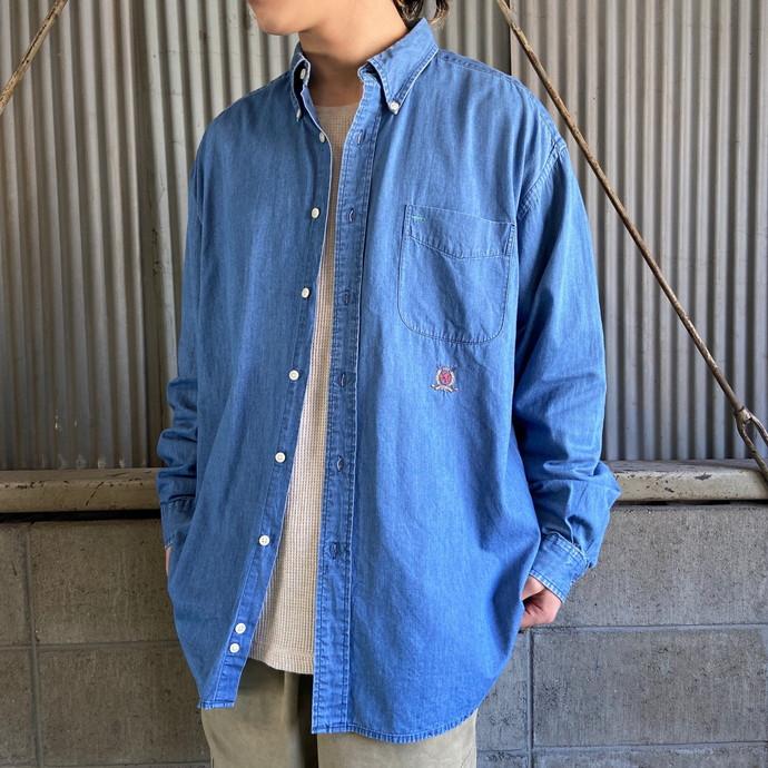 90年代 TOMMY HILFIGER GOLF トミーヒルフィガー 長袖デニムシャツ