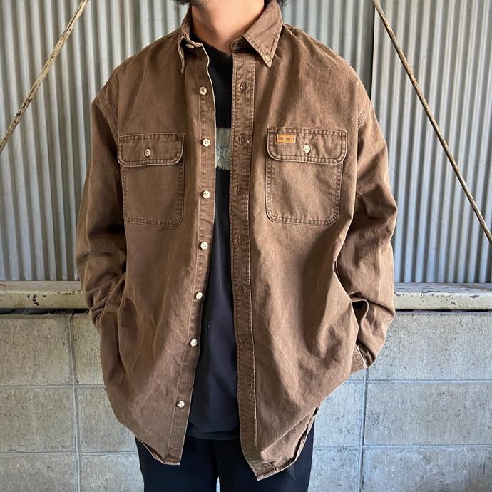 90年代 Carhartt カーハート 長袖 コットン ボタンダウンシャツ メンズ
