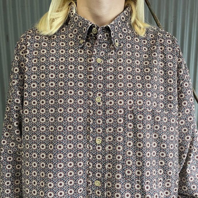 90s natural issue 柄シャツ 青 ヴィンテージ 古着 - メンズ 