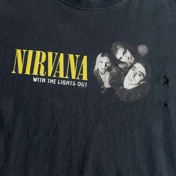 00年代 NIRVANA WITH THE LIGHTS OUT バンドTシャツ メンズL