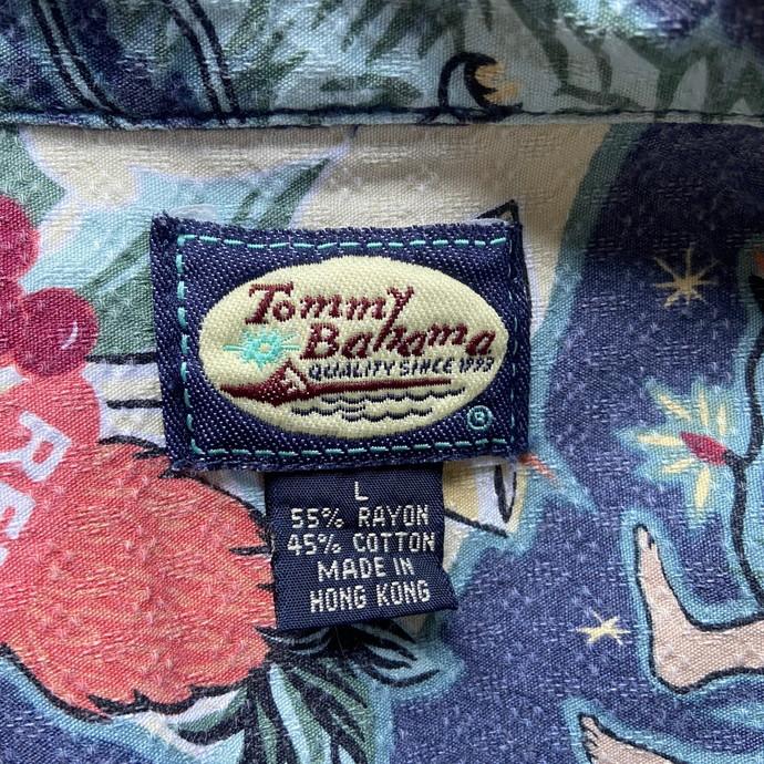 90年代 Tommy Bahama トミーバハマ 半袖 レーヨン×コットン ハワイアン 開襟 アロハシャツ メンズL｜caveused｜09