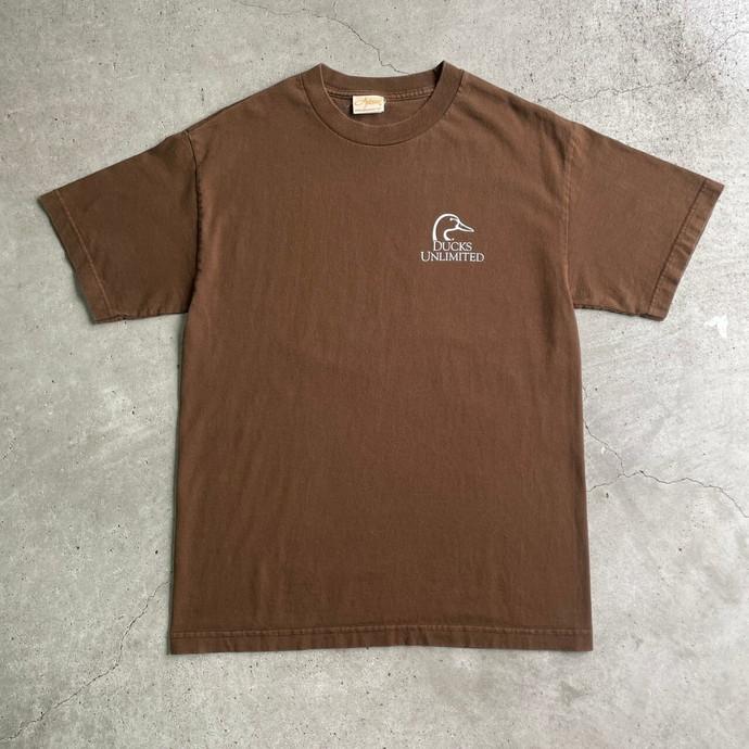 DUCKS UNLIMITED 鴨 犬 アニマル バックプリントTシャツ メンズL相当｜caveused｜04