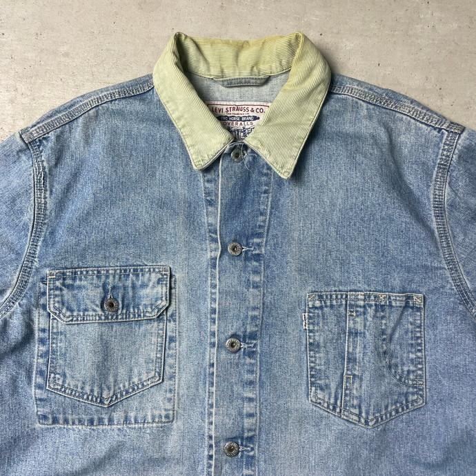 90年代 チュニジア製  Levi's リーバイス 70665 デニムカバーオール ブデニムジャケット メンズ2XL相当｜caveused｜02