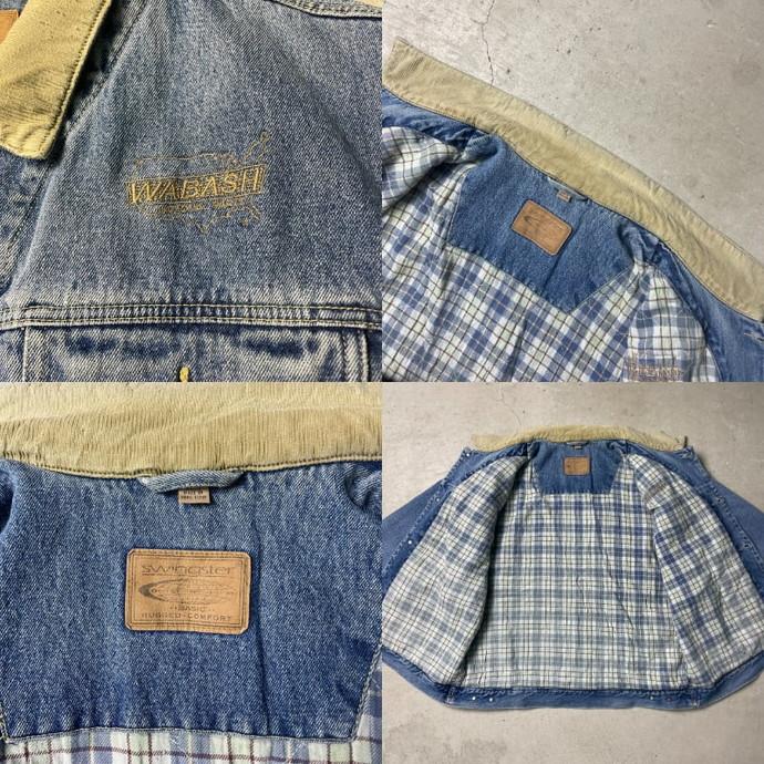 90年代 SWINGSTER DENIM デニムジャケット コーデュロイ襟 フリースライナー メンズXL｜caveused｜09