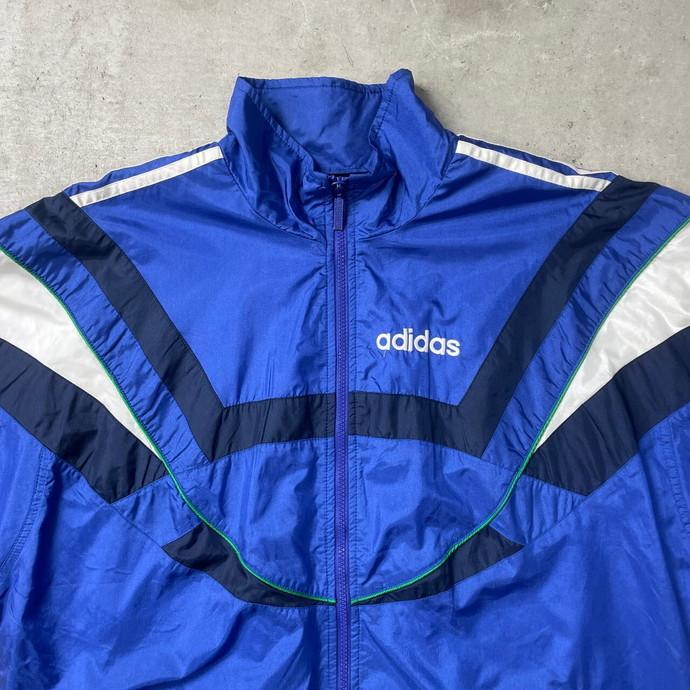 90年代 adidas アディダス ナイロンジャケット トラックジャケット トレフォイルロゴ刺繍 メンズL｜caveused｜02