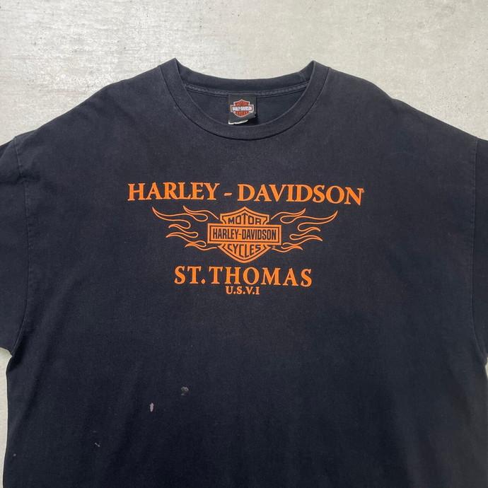 Harley-Davidson ハーレーダビッドソン プリントTシャツ フレイムパターン バイク メンズ3XL｜caveused｜03