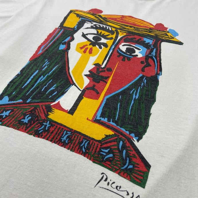 00年代 Picasso ピカソ 帽子を被った女の胸像 アート プリントTシャツ メンズXL相当｜caveused｜02
