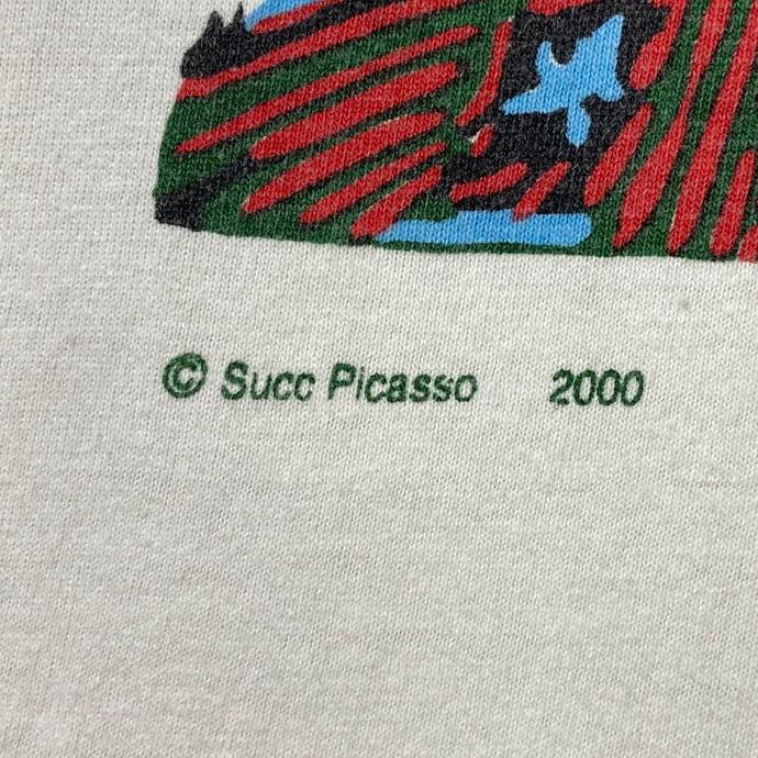 00年代 Picasso ピカソ 帽子を被った女の胸像 アート プリントTシャツ メンズXL相当｜caveused｜03