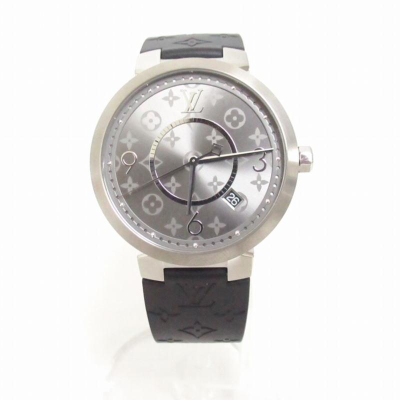 LOUIS VUITTON ルイヴィトン Q1DM0Z タンブール スリム 腕時計 エクリプス39 モノグラムエクリプス クオーツ メンズ