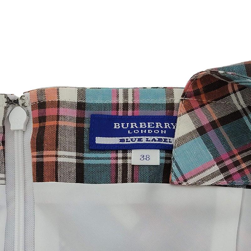 全国総量無料で Burberry バーバリー ワンピース ブルーレーベル フリルワンピース チェック柄 Fm540 ワンピース Proksi Si