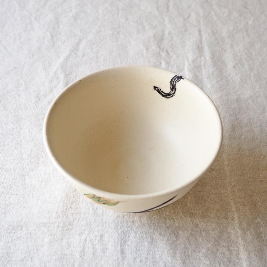 お茶碗 小さめ 黒猫 子供用 手作り φ11cm 作家 お茶わん 廣川みのり