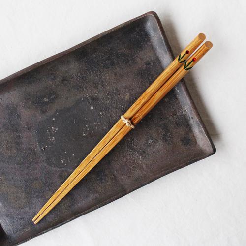 竹箸 チューリップ 21.5cm 大人用 赤/黄 かわいい お箸 国産孟宗竹 日本製 |  | 08