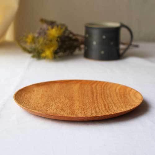 木製プレート 丸皿 18cm パン皿 甲斐幸太郎 レッドオーク 日本製 トレイ おしゃれ |  | 01