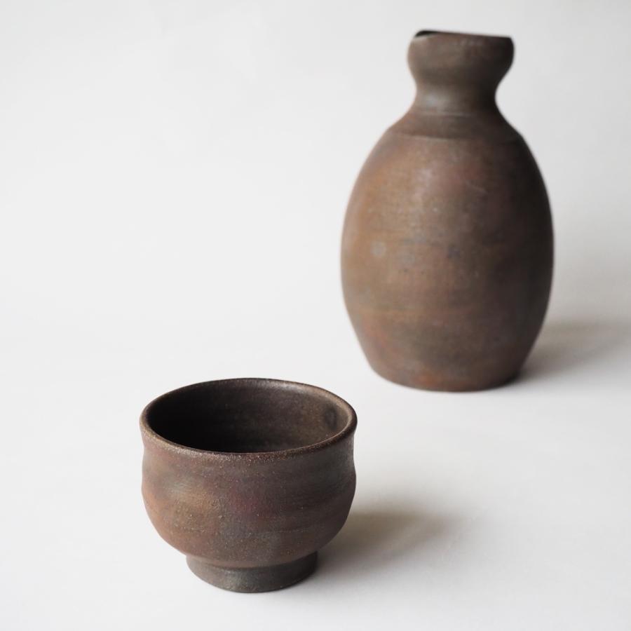 焼締 ぐい呑み お猪口 丹波焼 丹久窯 かっこいい 酒器 陶器 : さいえ