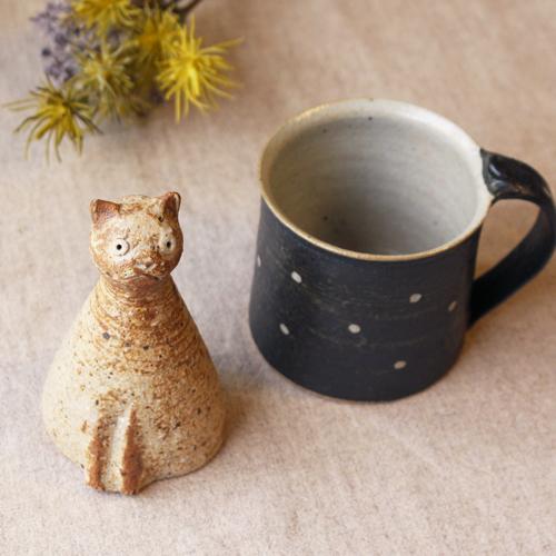 スマート猫 置きもの オブジェ 陶器 信楽焼 猫 手作り 利十郎窯 |  | 06