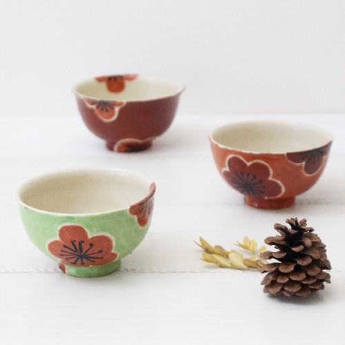 大梅 めし碗 お茶碗 12cm 廣川みのり 和食器 カラフル かわいい