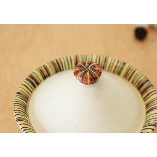 シュガーポット ふたもの 白/ボーダー 陶器 廣川みのり 砂糖入れ