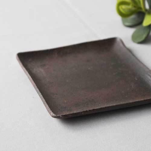 焼締 角皿 銘々皿 正方形 12cm 丹波焼 取り皿 シンプル 渋め 和食器 |  | 02