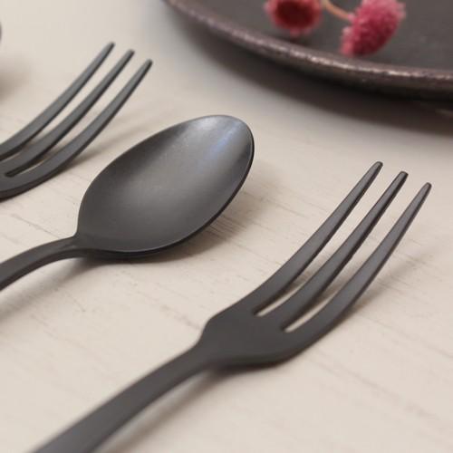 黒マット ティースプーン11.6cm ヒメフォーク12.5cm 日本製 ステンレス おしゃれ |  | 01